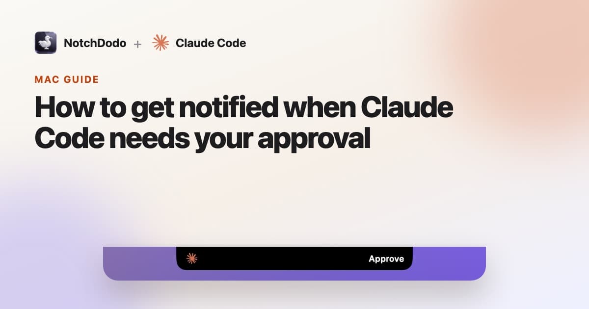 The MacBook notch showing a Claude Code Approve alert